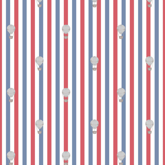 Ralphy Stripe Red White and Blue wallpaper design