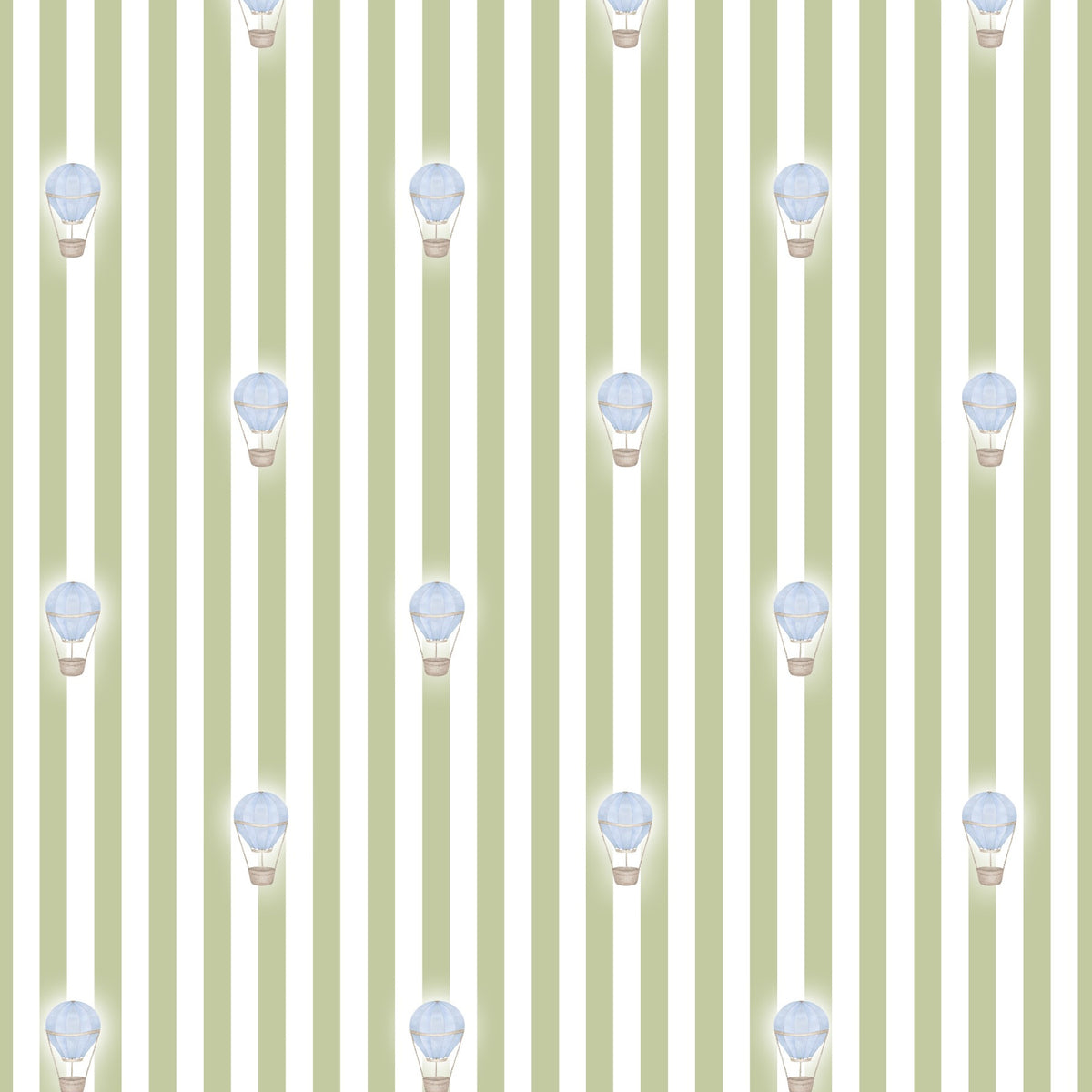 Ralphy Stripe Sage Green and Blue wallpaper design