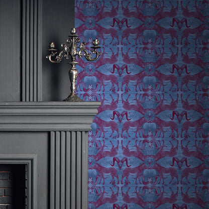 Serengeti Soirée Ruby & Blue Wallpaper