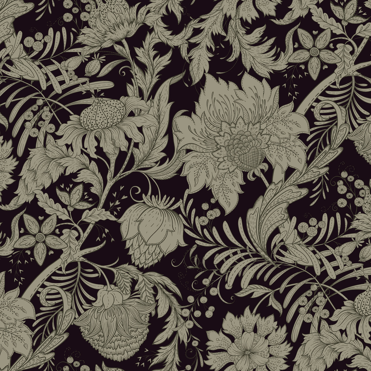 Splendor Grande Aubergine wallpaper design