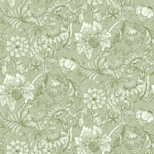 Splendor Sage Green Wallpaper