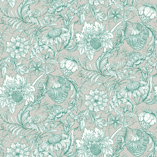 Splendor Teal Wallpaper