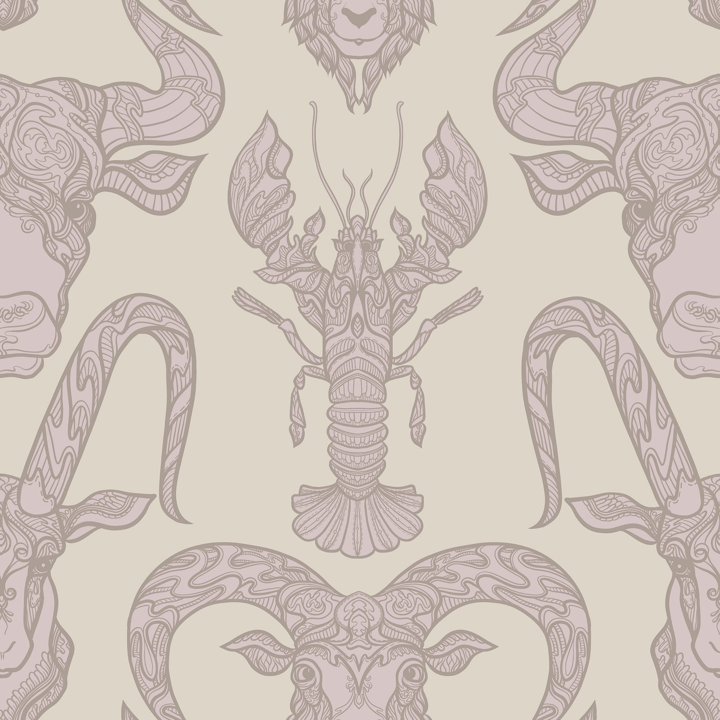 Surf & Turf Pink Caramel Wallpaper