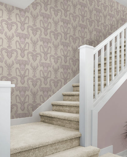 Surf & Turf Pink Caramel Wallpaper