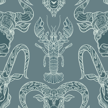 Surf & Turf Teal Wallpaper