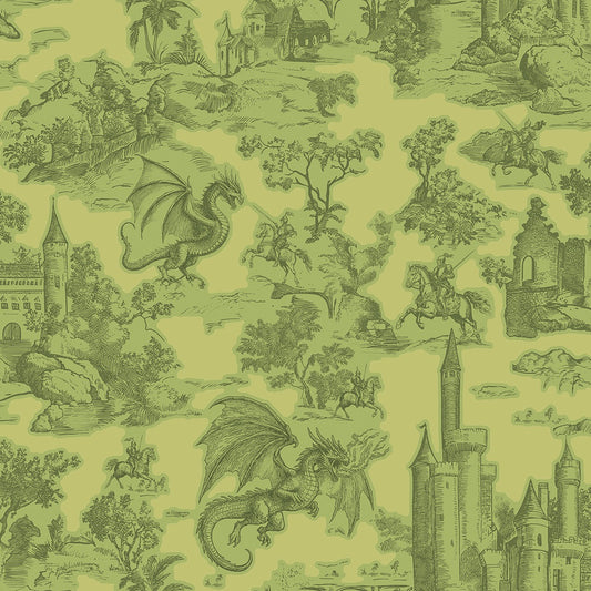 Toile Slayer Lime wallpaper design