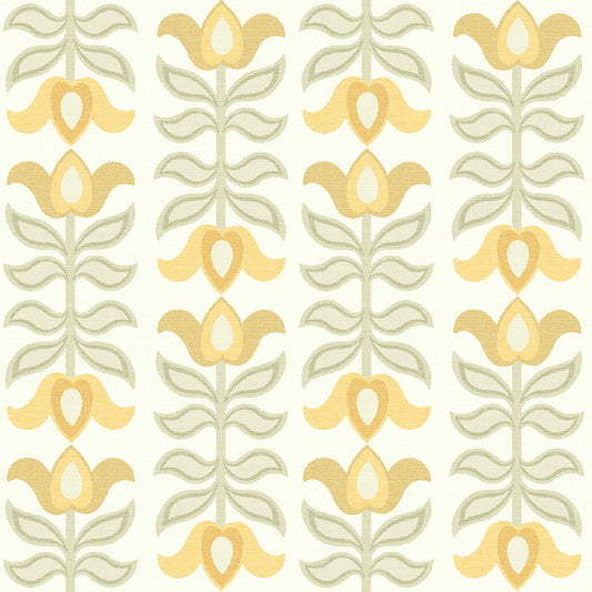 Tualippa Mustard & Olive Wallpaper