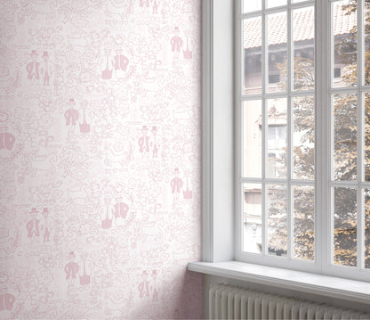 Twosomes Baby Pink Wallpaper