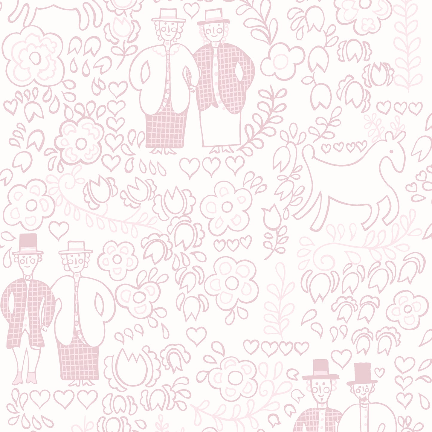 Twosomes Baby Pink Wallpaper