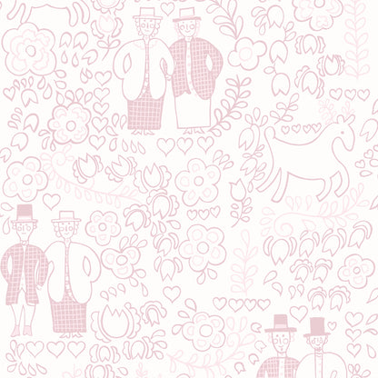 Twosomes Baby Pink Wallpaper