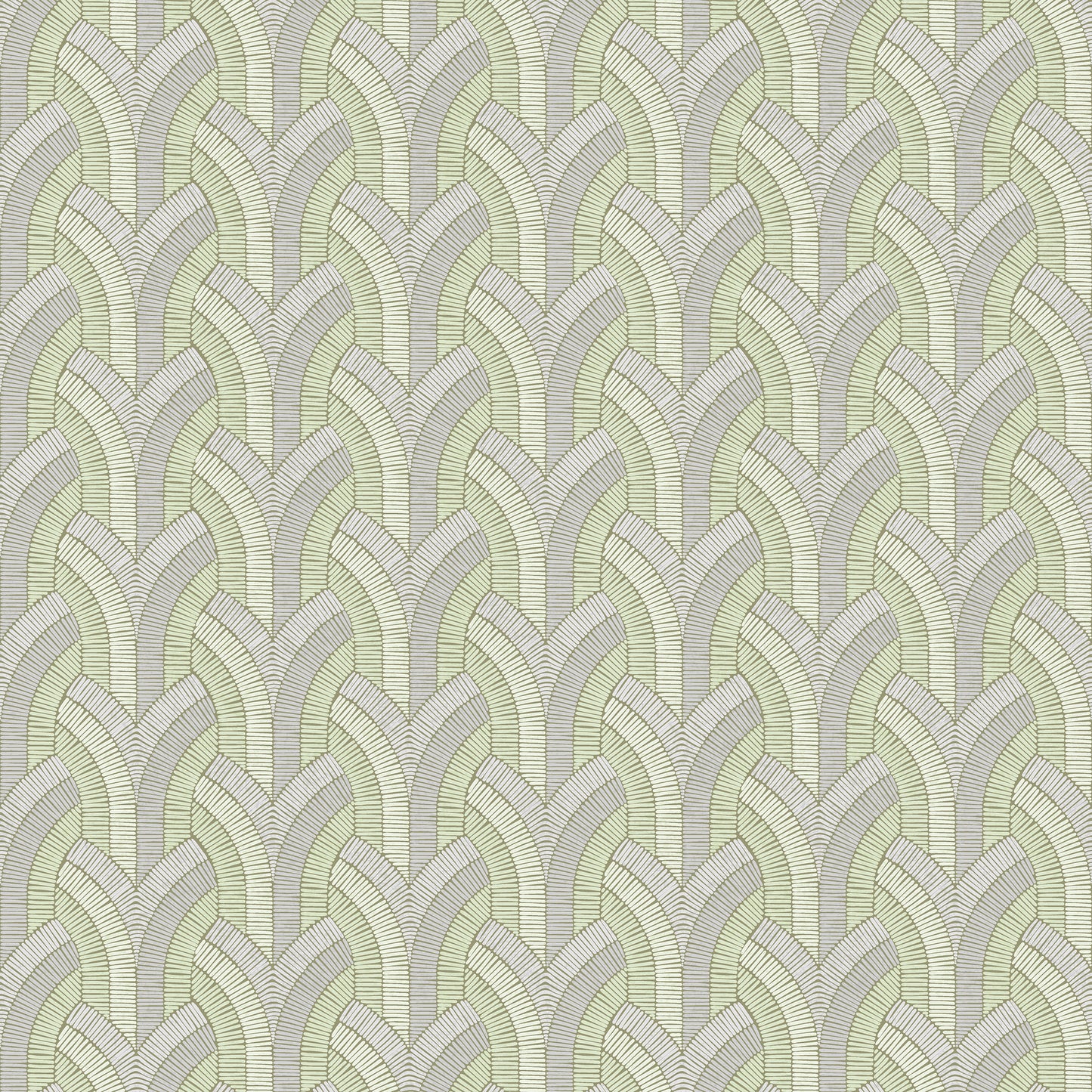 Vaulted Soft Green & Stone Wallpaper