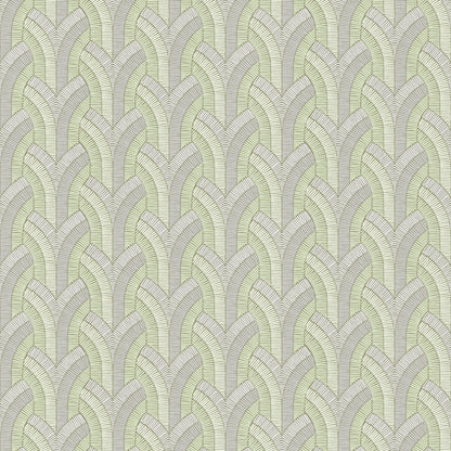 Vaulted Soft Green & Stone Wallpaper