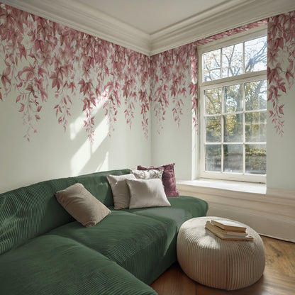 Verdant Dusky Pink Wallpaper