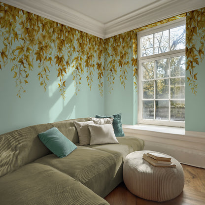 Verdant Ochre on Duckegg Wallpaper