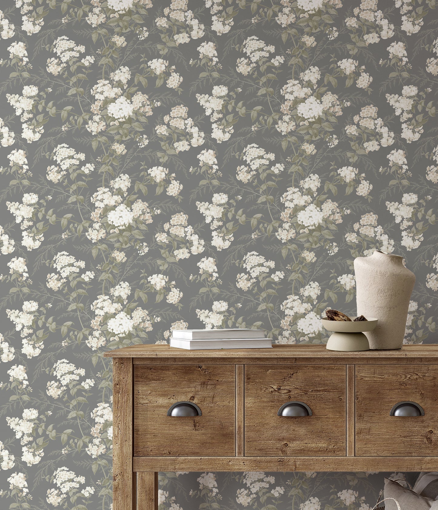 Papier Peint Ardoise Floral Vintage 
