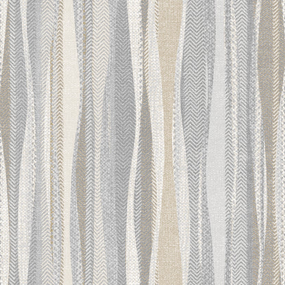 Weavy Stripe Pebble Wallpaper