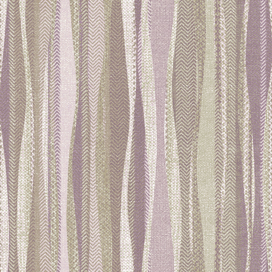 Weavy Stripe Soft Berry on Moss Wallpaper