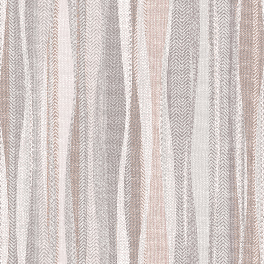 Weavy Stripe Terracotta & Stone Wallpaper