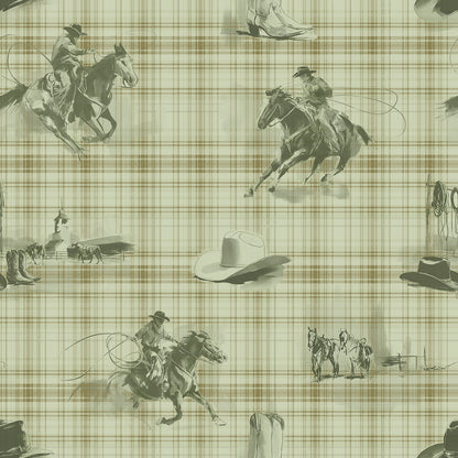 Wild Wrangler Desert Sage wallpaper design