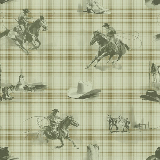 Wild Wrangler Desert Sage wallpaper design