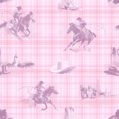 Wild Wrangler Dusk Pink wallpaper design