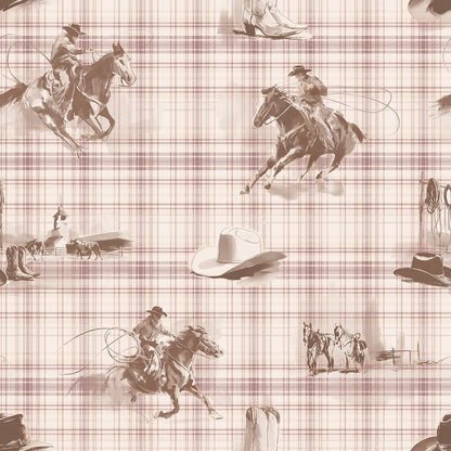 Wild Wrangler Dusty Rose wallpaper design