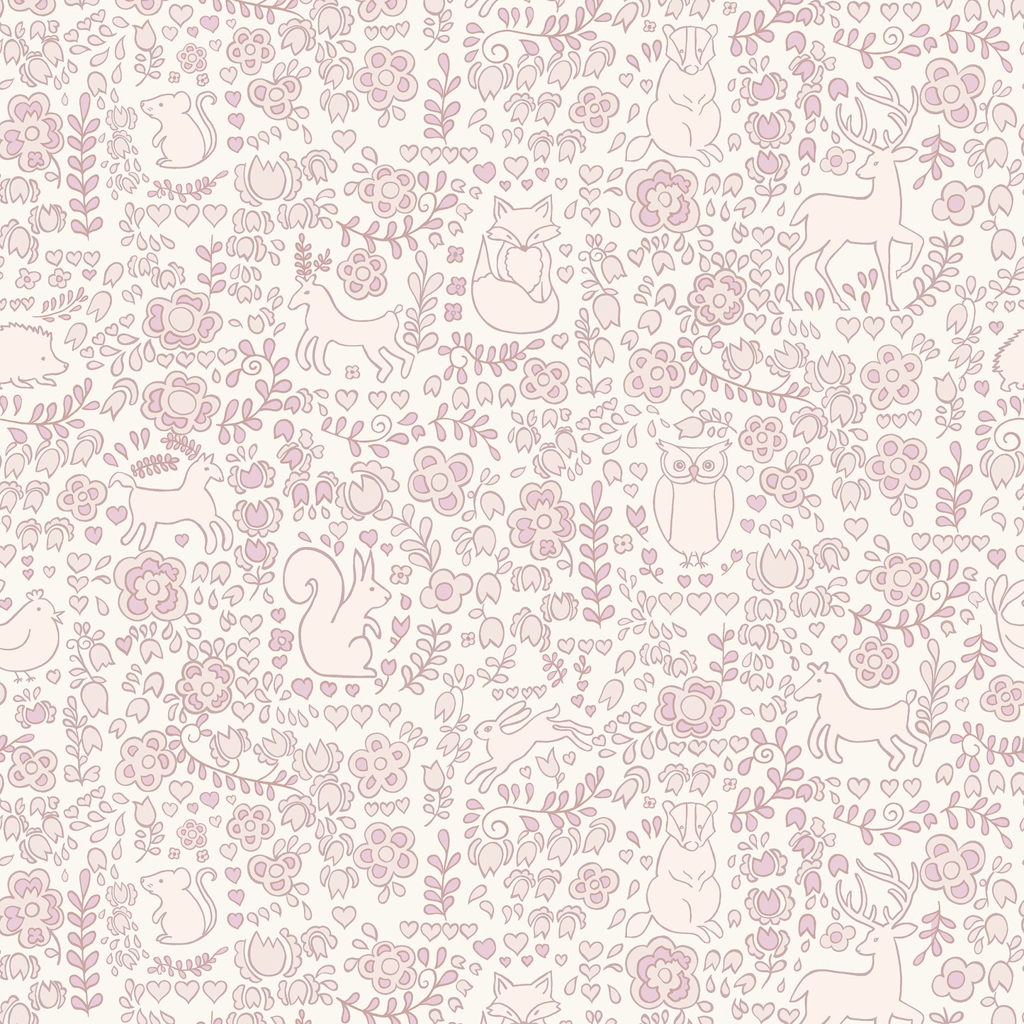 Woodlanders Pinks Wallpaper