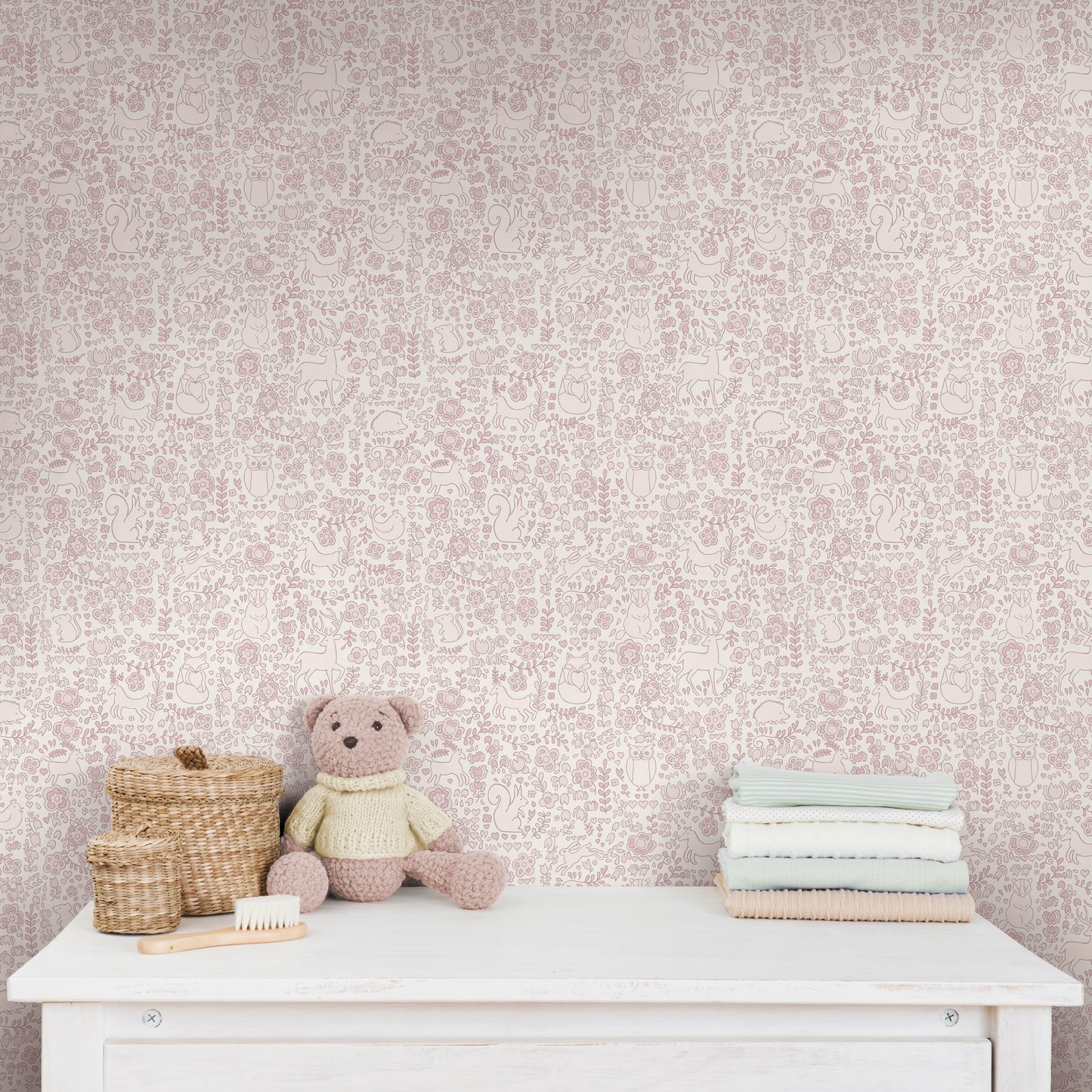 Woodlanders Pinks Wallpaper