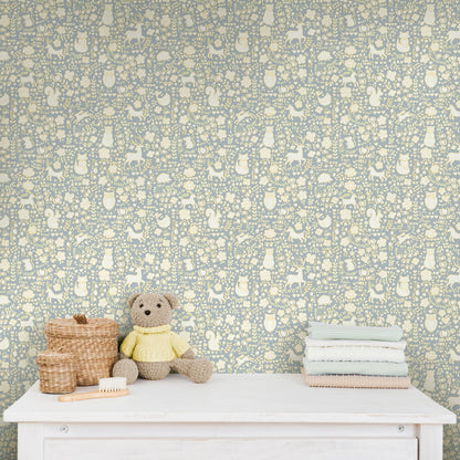 Woodlanders Sunshine on Slate Wallpaper