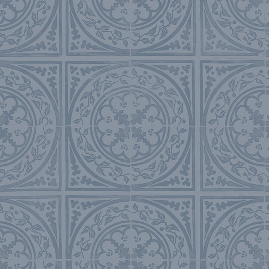 York Tile Blue Grey wallpaper design