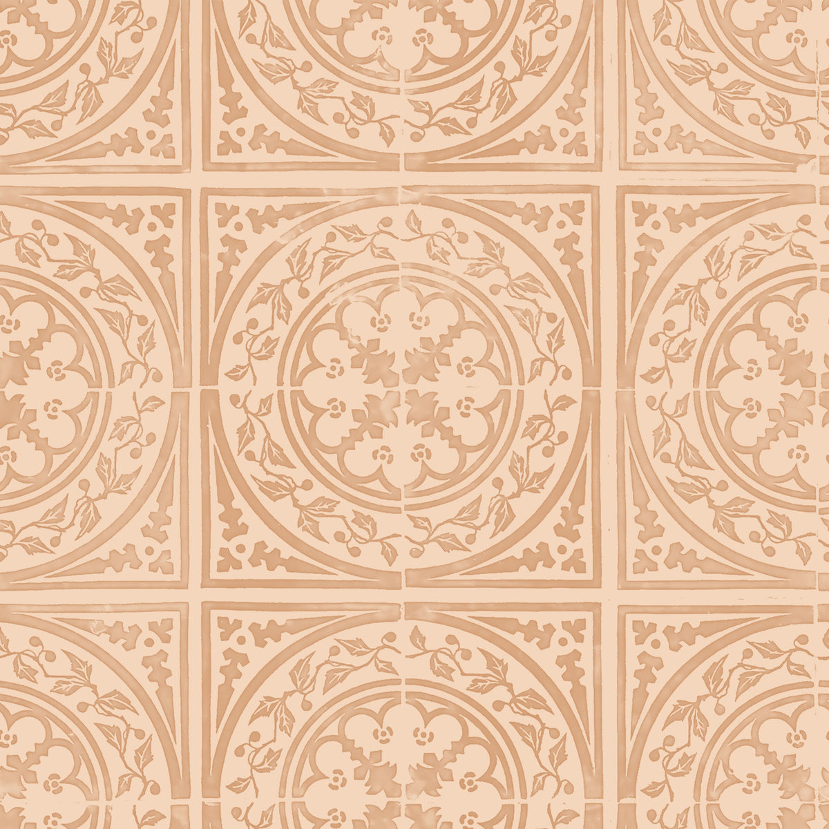 York Tile Burnt Orange wallpaper design