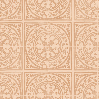 York Tile Burnt Orange wallpaper design