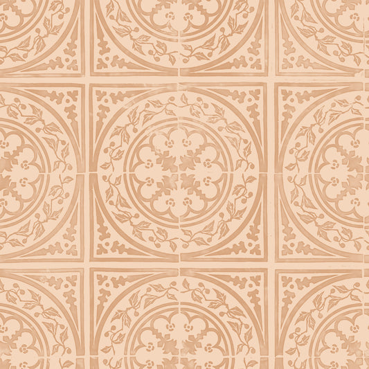 York Tile Burnt Orange wallpaper design