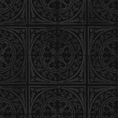 York Tile Charcoal wallpaper design