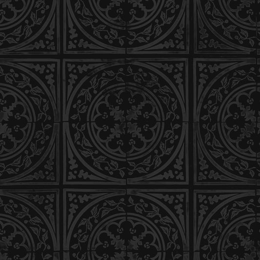 York Tile Charcoal wallpaper design