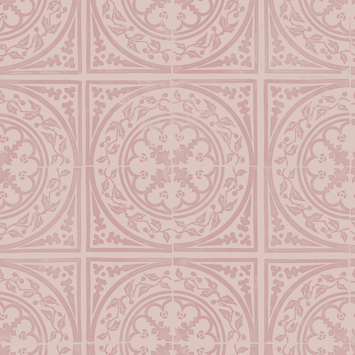 York Tile Dusty Pink wallpaper design