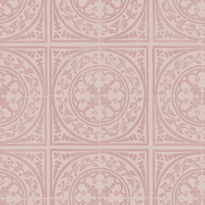 York Tile Dusty Pink wallpaper design