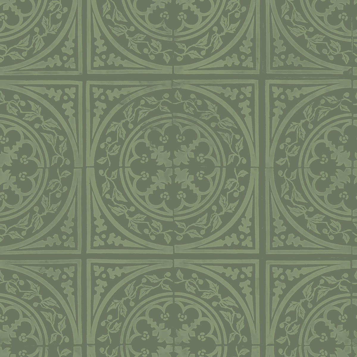 York Tile Forest Green wallpaper design