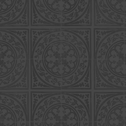 York Tile Gunmetal wallpaper design