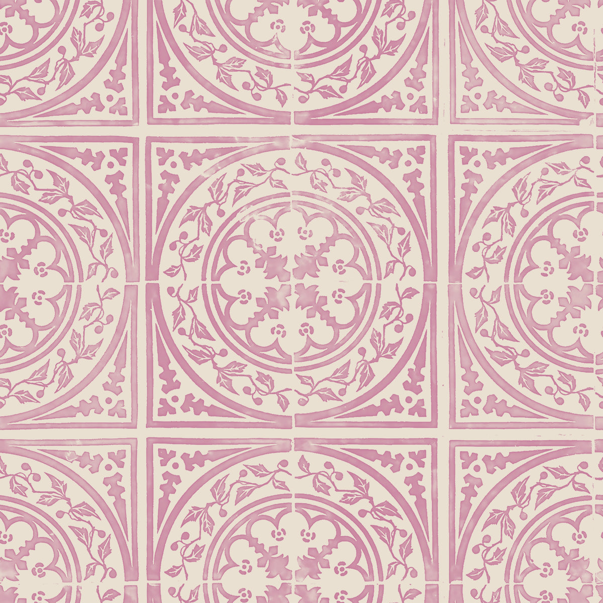 York Tile Pink over Beige wallpaper design