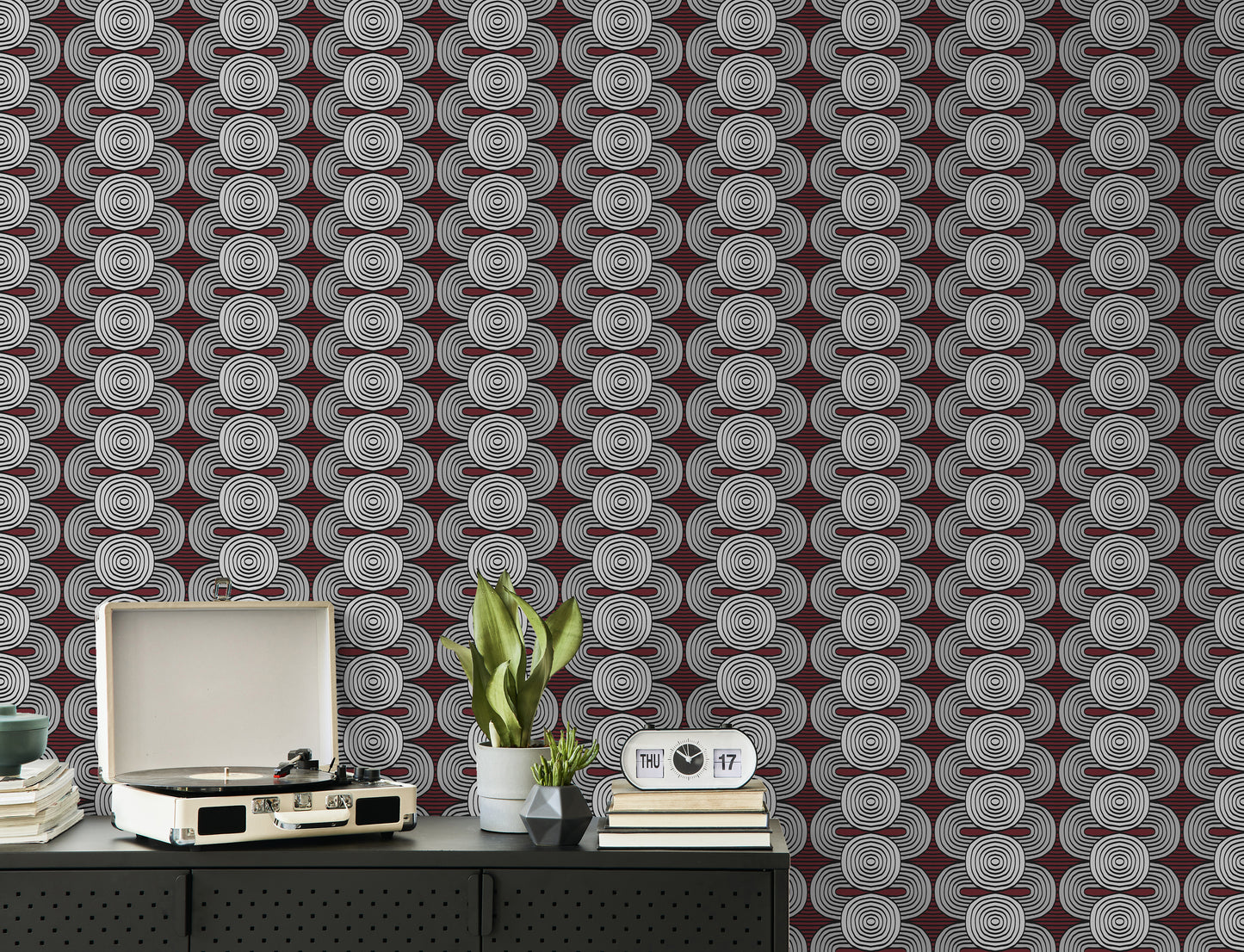 Zen Garden Lacquer Red Wallpaper