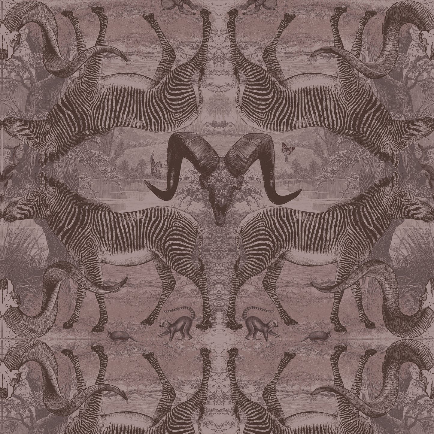 Serengeti Soirée Dusty Pink Wallpaper