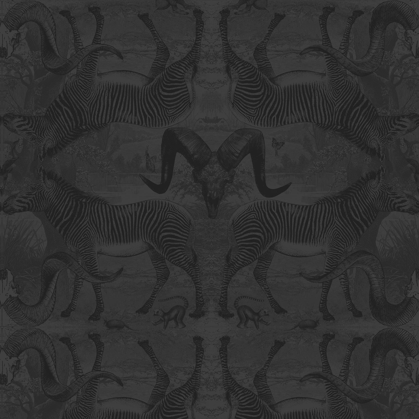 Serengeti Soirée Gunmetal Wallpaper