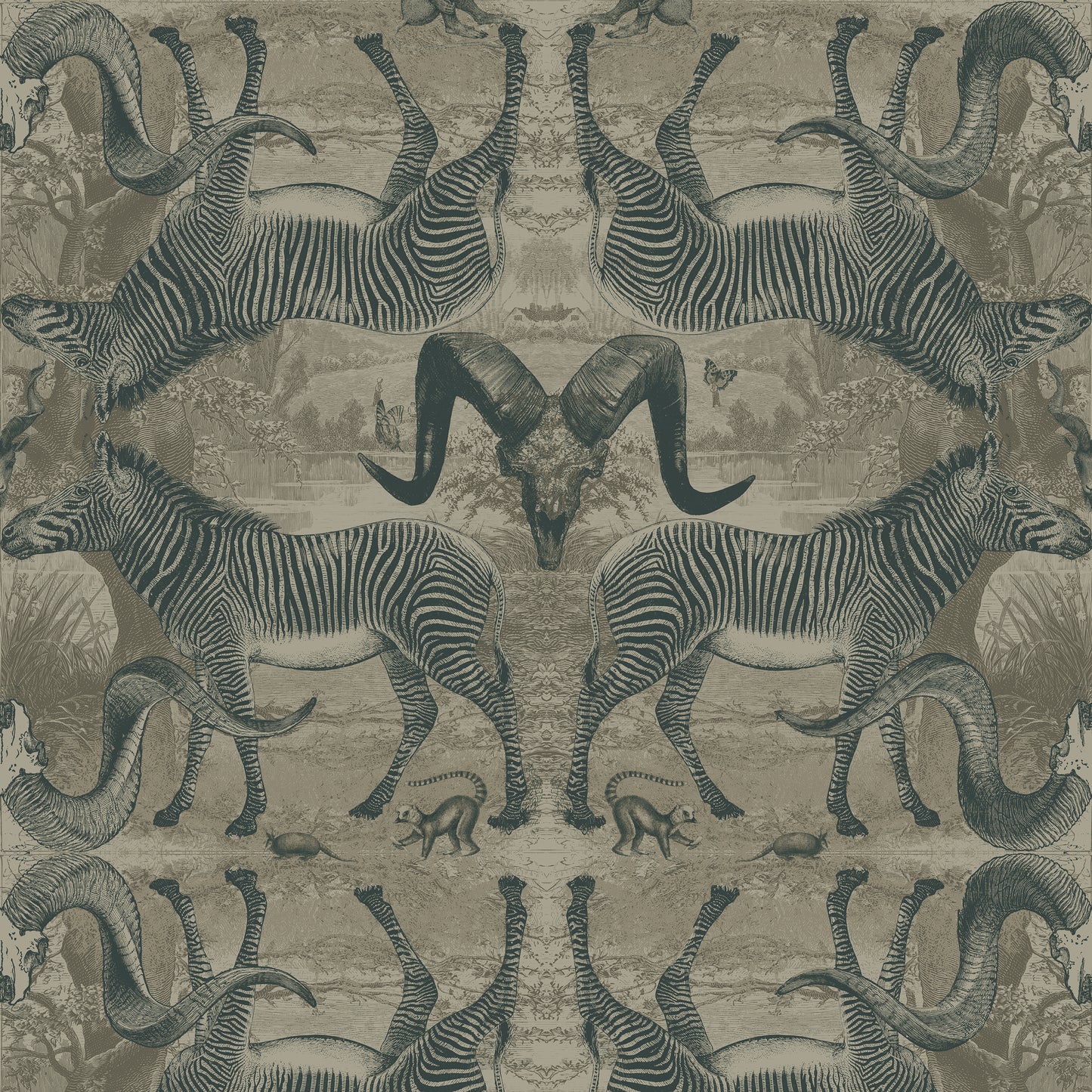 Serengeti Soirée Sand Wallpaper